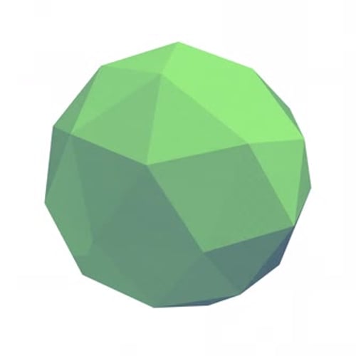 3D grüne Polygon-Kugelform