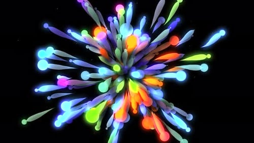 Black background with shiny multicolored abstraction