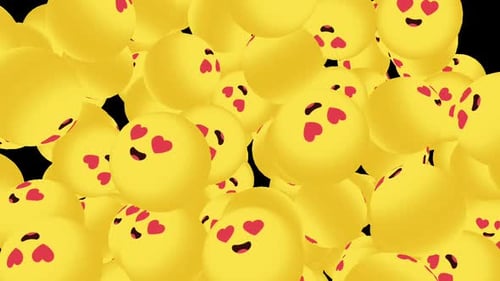 3D Heart Eye Emojis Bursting and Flying Animation