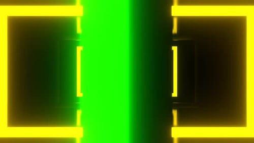 Green And Yellow Strobe Neon Square Abstract Background Vj Loop I 4K