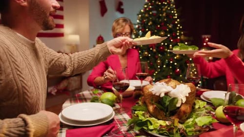 Family Gathering for a Festive Holiday Dinner