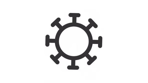 Animated Rotating Virus Icon Flat Design