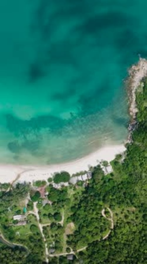 Tropical Sandy Beach Meeting Turquoise Waters Ko Pha Ngan Thailand