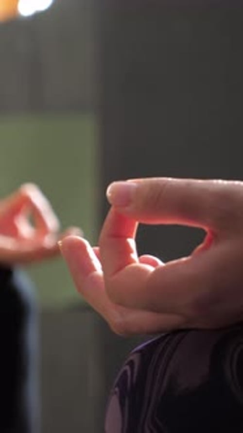 Woman's Hand Performing Yoga Mudra in Bright Sunlight