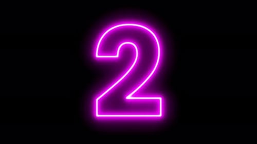 Neon Pink Number Two Reveal Animation
