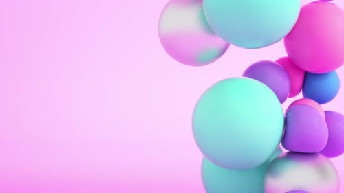 Abstract Colorful Spheres Stacking and Falling Background