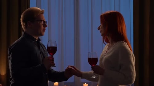 Romantic Evening with Wine and Candlelight Setting