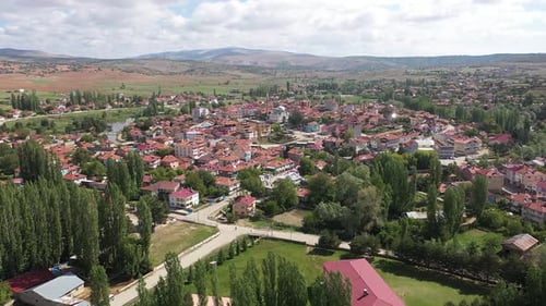 Aerial View Of Sızır Town And Hills