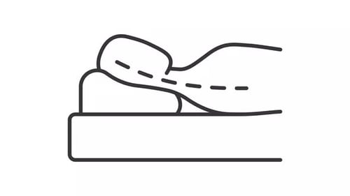 Animated Icon of Healthy Spine Alignment on Pillow