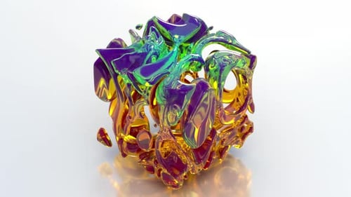 Abstract Fluid Colorful Cube Morphing Motion Graphic