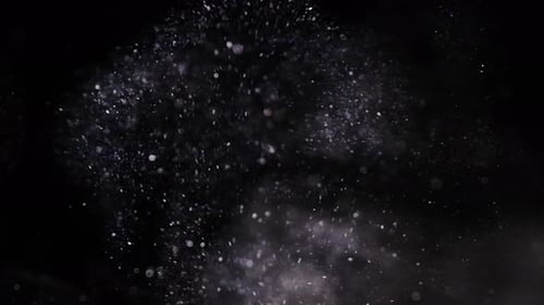 White particles flying