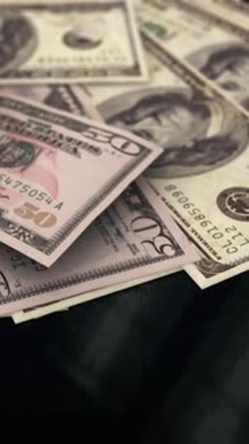 Dollar Bills Macro Close Up Wealth Detail Vertical