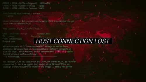 Host Connection Lost Warning Text On Hacking Background Screen