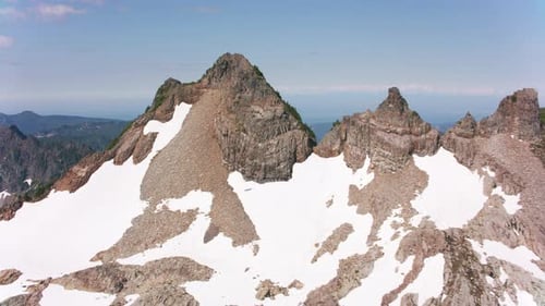 Glacier Peak, Washington Circa-2019. Aerial Shot Of Glacier Peak. Shot From Helicopter With Cinef...