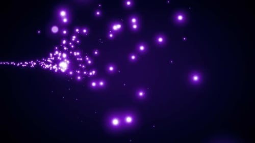 Abstract Purple Glowing Particle Stream Animation
