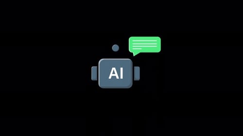 Animated Flat Design AI Robot Chat Icon