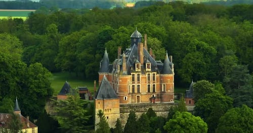 Aerial View Chateau of Montmort A Medieval Fortress That Became a Renaissance Castle Montmort is One