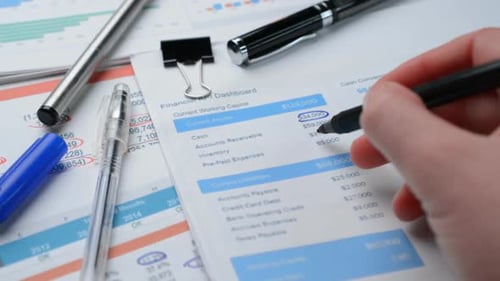 Closeup Shot of a Chartered Accountant Checking Company Balance