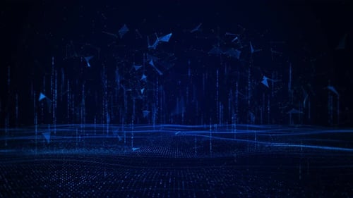 Futuristic Blue Digital Plexus Network Loop Background