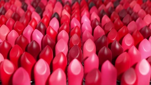 Seamless Loop of Vibrant Lipsticks Rising and Falling
