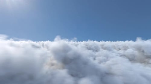 Unendlicher Flug über den Filmmusik Wolken Hintergrund Seamless Loop version 01