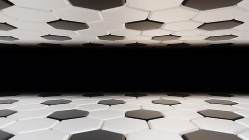 Hexagon Football Grid Glossy Corridor Nahtloser Animationshintergrund