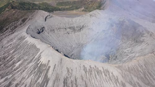 Aerial view of Mount Bromo crater, Java, Indonesia