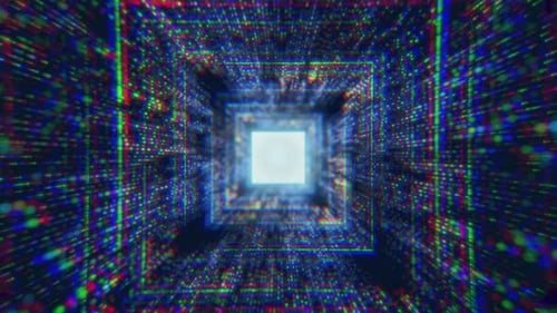 Flying Through Technology Tunnel Background