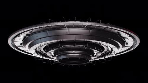 Futuristic Rotating UFO Spaceship 3D Model