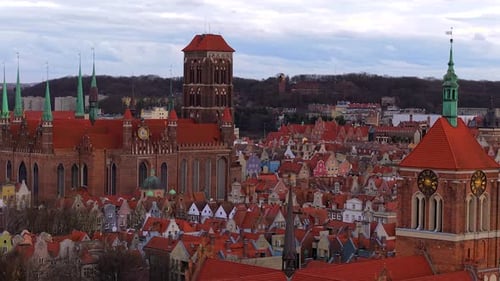 Aerial view of St. Mary's Church, Gdansk, Poland.