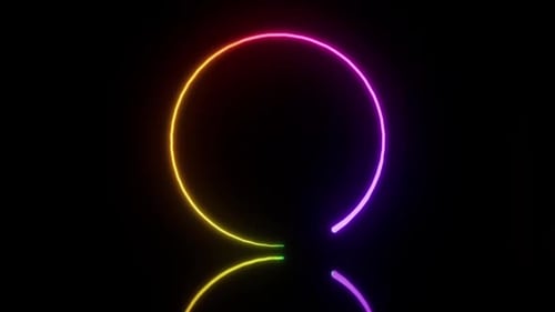 Neon Glowing Circle Loop Abstract Background Animation