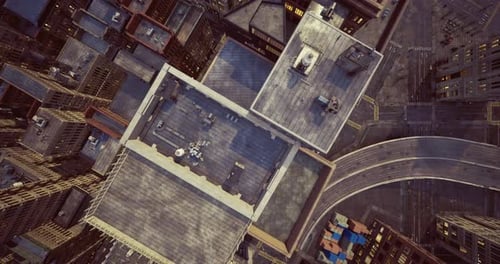 Rooftop Landscape in a Bustling City During Daylight Hours