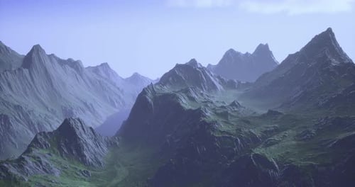 Majestic Mountain Range Under a Clear Sky Showcasing Natural Beauty