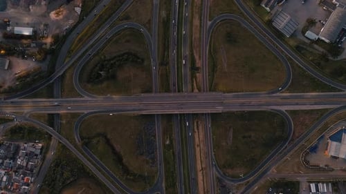 Aerial view of traffic interchange infrastructure