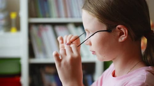 Teenage Schoolgirl Was Tired of Studying Online