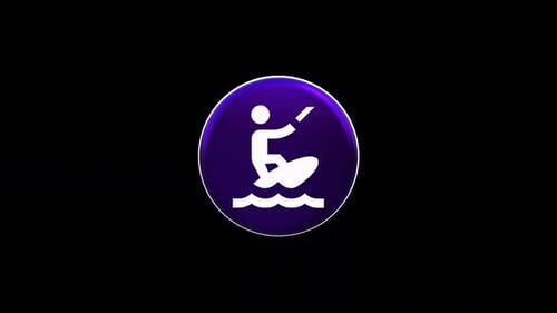 Glossy 3D Rotating Paddleboarding Sport Icon