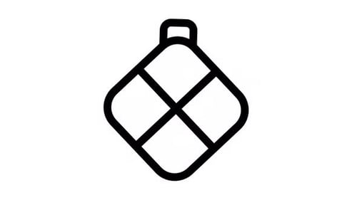 Minimalist Animated Ketupat Icon for Eid Celebration