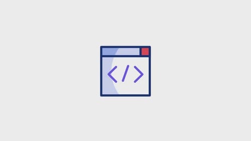 Animated Flat Design Code Browser Window Icon