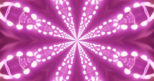 Glowing Geometric Light Tunnel Abstract Kaleidoscope Animation