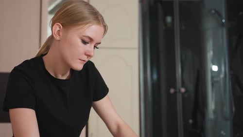 Woman With Fair Hair Looking Down