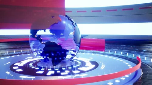 Nachrichtenhintergrund, Digital World Breaking News Studio-Hintergrund für Nachrichtenbericht