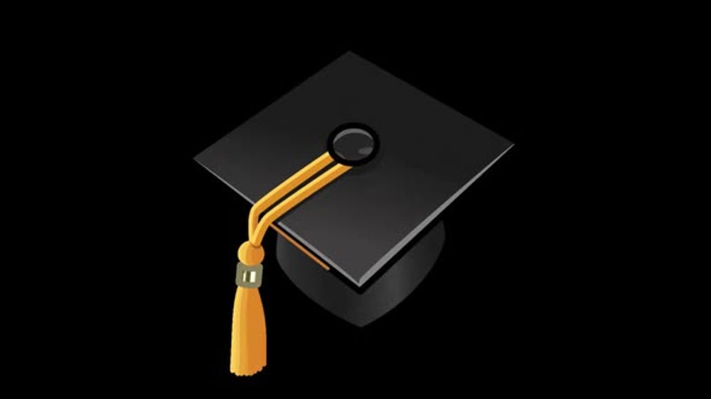 Animated Graduation Cap with Gold Tassel Rotation, Elements Motion ...