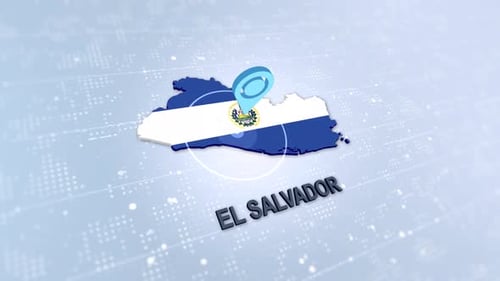 El Salvador Animated Map with Location Pin