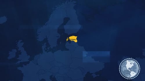 Global World Map Country Highlight Digital Animation