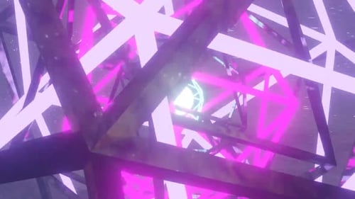 Glowing Neon Geometric Tunnel Seamless Loop Background