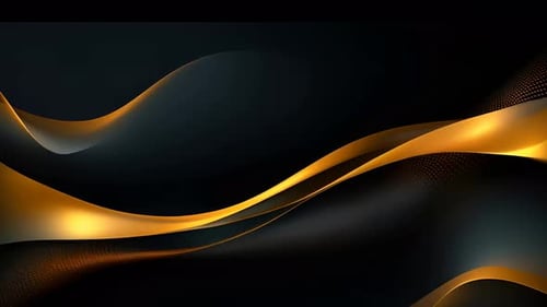 Fluid Golden Waves Abstract Motion Background