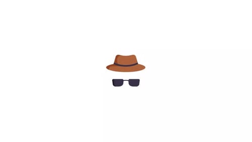 Animated Incognito Icon: Hat and Sunglasses