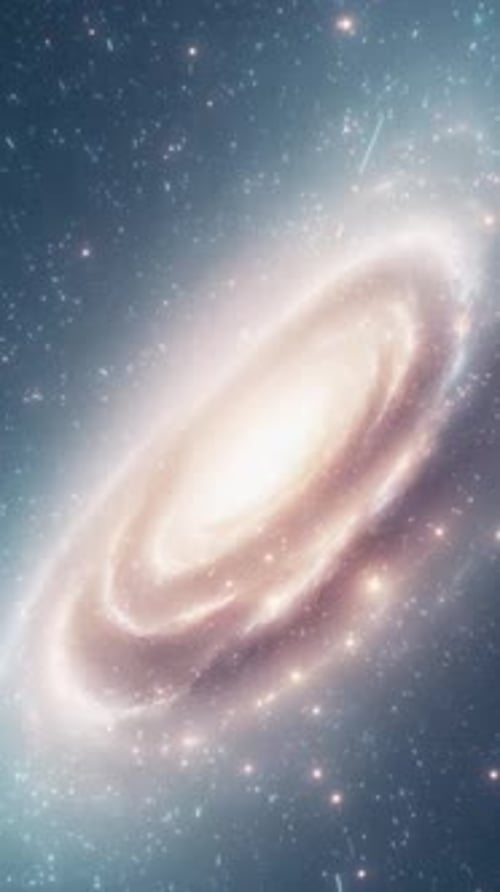 Vertical Rotating Spiral Galaxy in Cosmic Space
