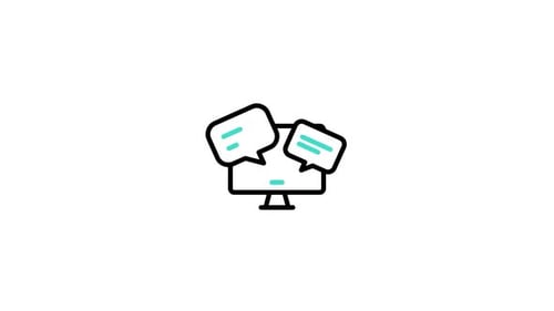 Animated Computer Monitor Chat Bubbles Loop Icon