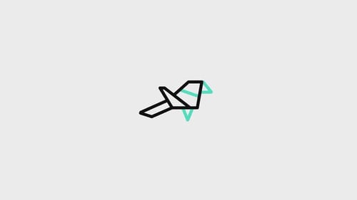 Animated Geometric Paper Airplane Icon
